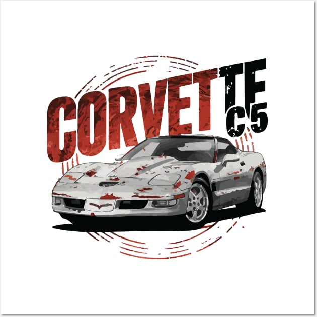 Chevrolet Corvette C5 Vintage Car Wall Art by Cruise Dresses